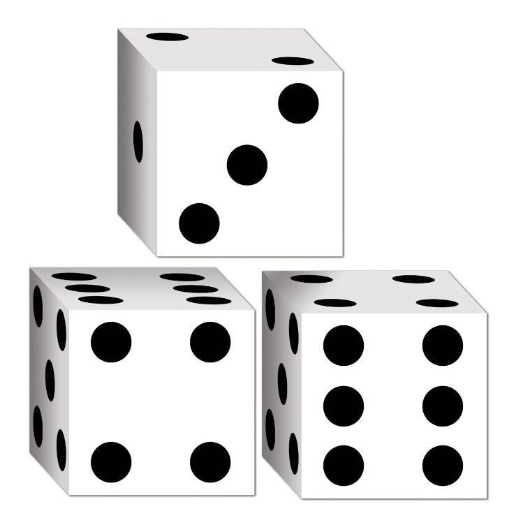 3pc 3.25&quot;x3.25&quot; Dice Favor Boxes