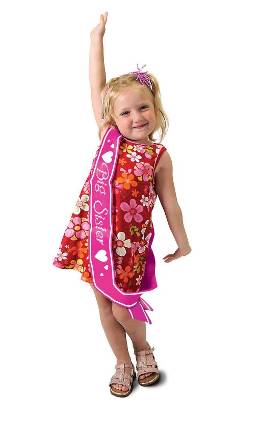 37&quot;x3.5&quot; Big Sister Satin Sash Pink