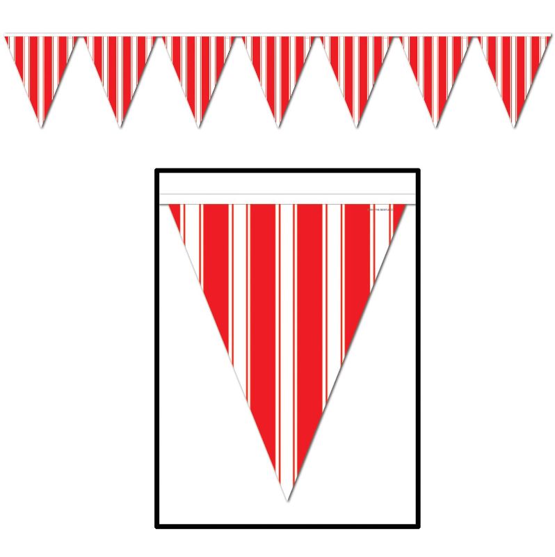 11"x12' Striped Pennant Banner Red/White
