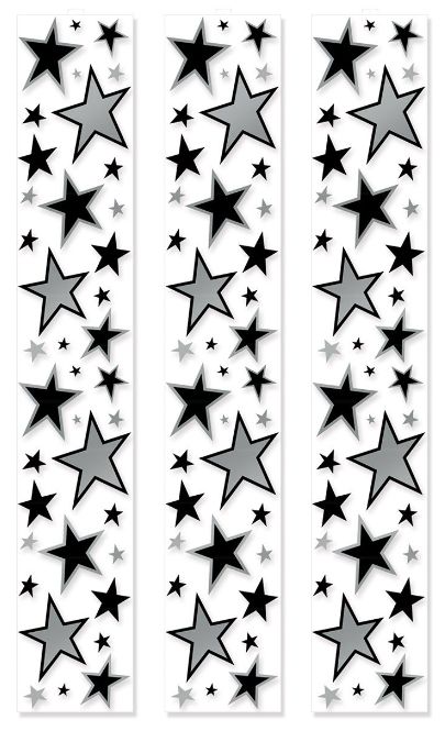 3pc 12&quot;x6&#39; Star Party Panels Black/Silver