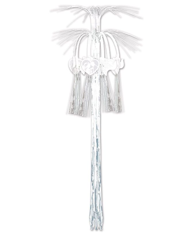 36&quot; Wedding Cascade Hanging Column White/Silver