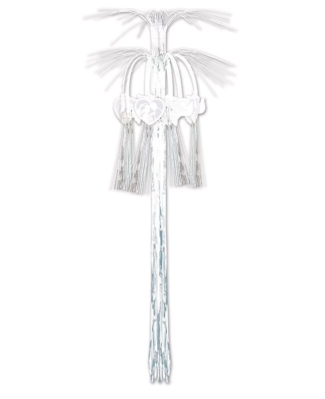 36&quot; Wedding Cascade Hanging Column White/Silver