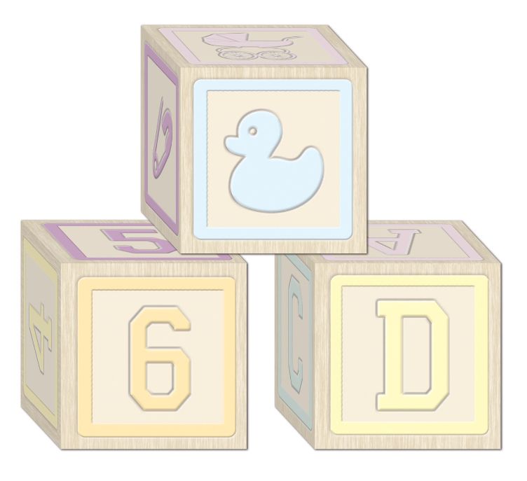 3pc 3.25&quot;x3.25&#39; Baby Block Favor Boxes