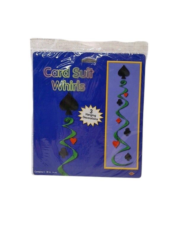 3pc 30&quot; Hanging Card Suit Whirls