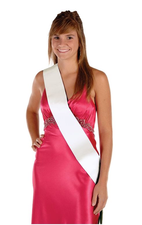 33&quot;x4&quot; Satin Sash White