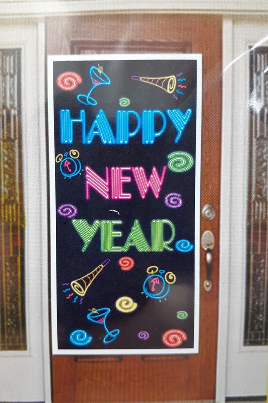30&quot;x5&#39; Happy New Year Door Cover