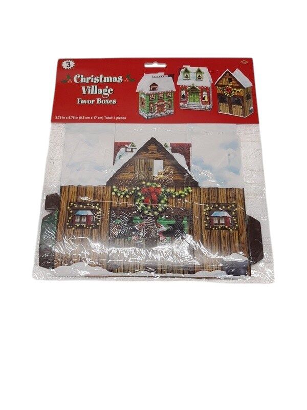 3.75&quot;x6.75&quot; Christmas Village Favor Boxes