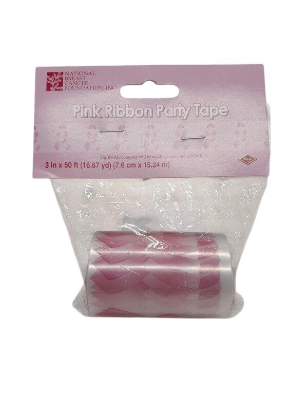 3&quot;x50&#39; Pink Ribbon Streamer/Party Tape