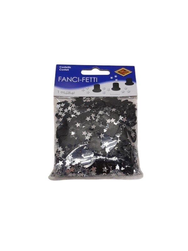 1oz Top Hat &amp; Silver Star Confetti