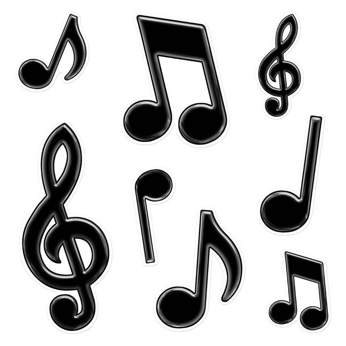 8pc Wall Cling Music Notes