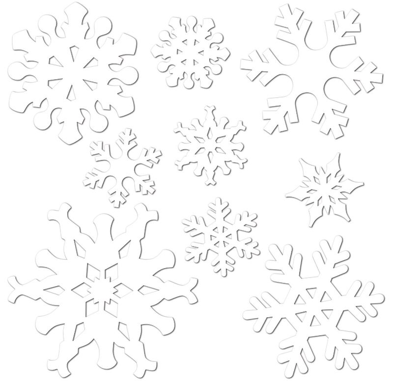 9pc 5&quot;-12&quot; Snowflake Cutouts