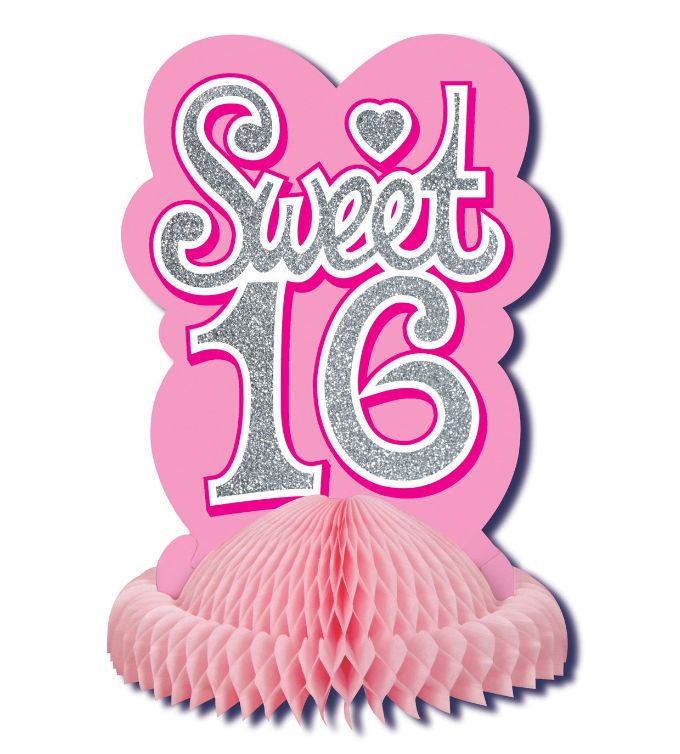 9.5&quot; Sweet 16 Centerpiece Pink