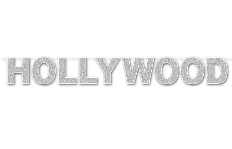 8.5&quot;x8&#39; Glittered Hollywood Streamer White
