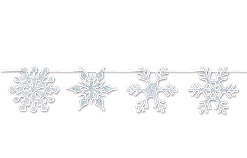 8.5&quot;x7&#39; Glittered Snowflake Streamer