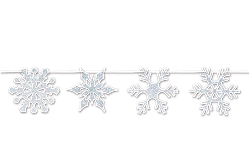 8.5&quot;x7&#39; Glittered Snowflake Streamer