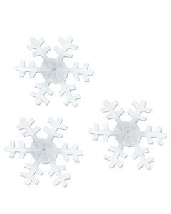 15pc 3.5&quot;-4.5&quot; Snowflakes White