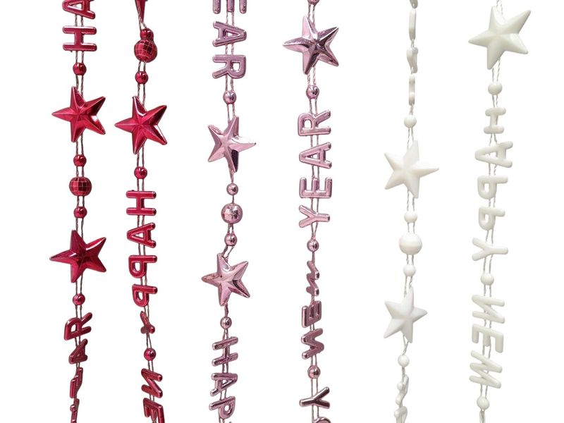 Happy New Years Beaded Necklace Assorted