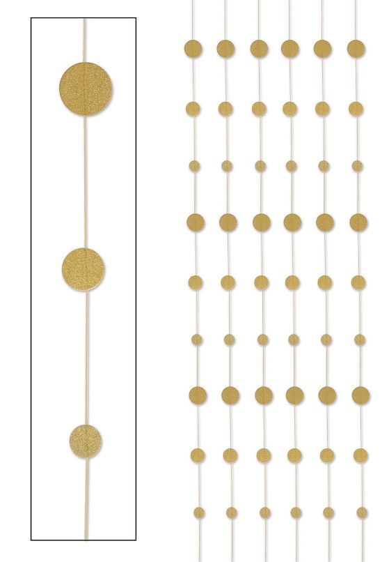 6pc 6&#39; Dot Stringers Glitter Gold