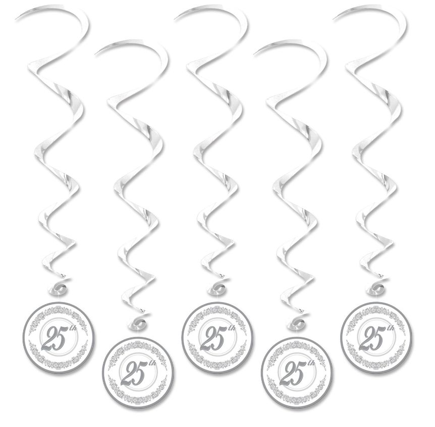 5pc 4&quot;x3&#39; 25th Whirls Silver