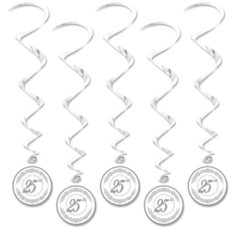 5pc 4&quot;x3&#39; 25th Whirls Silver