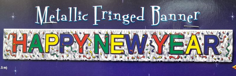5&#39; Metallic Fringe New Year Banner