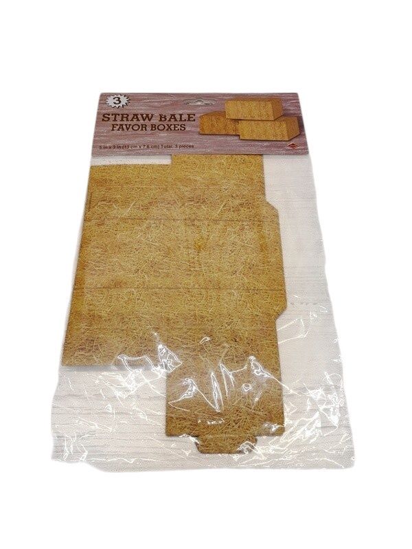 5&quot;x3&quot; Straw Bale Favor Boxes