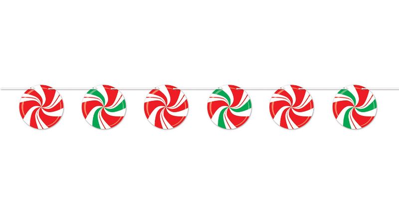 7&quot;x8&#39; Peppermint Streamer Red/White/Green