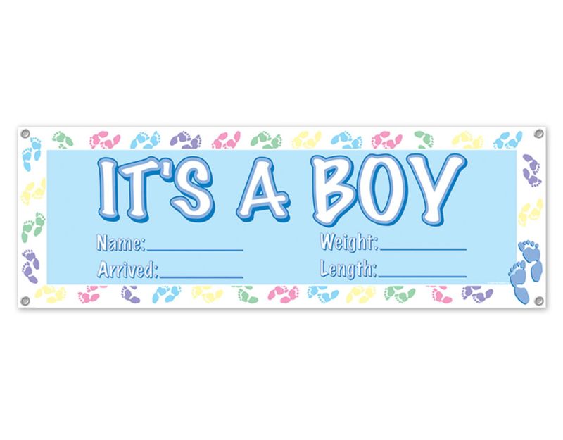 60&quot;x21&quot; It&#39;s a Boy Banner w/Grommets Blue