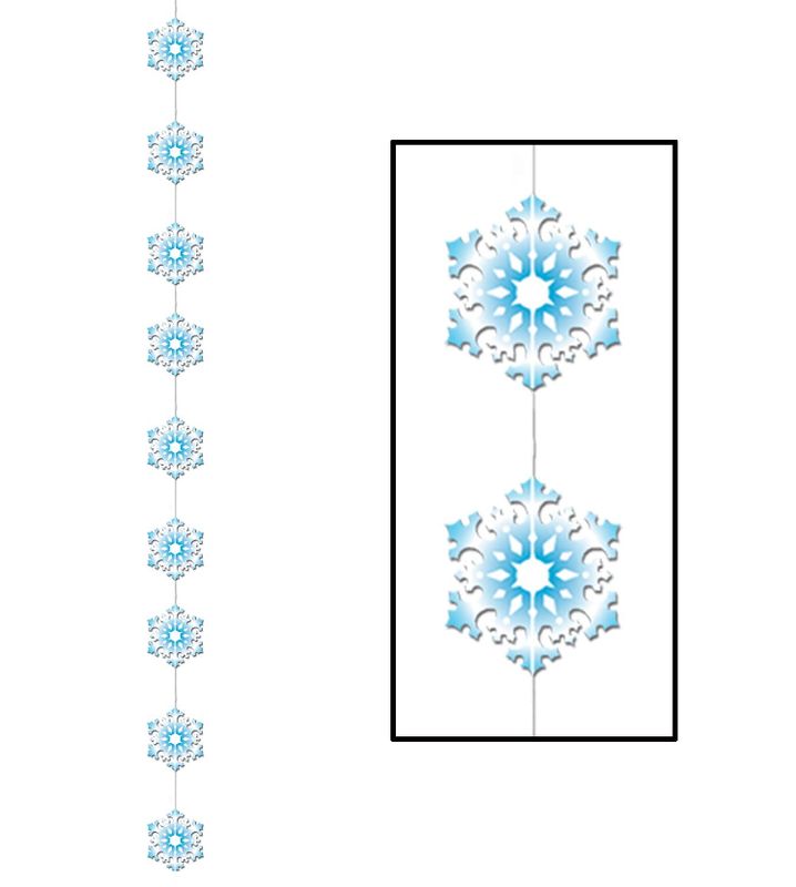 6-1/2&#39; Snowflake Garland Blue/White