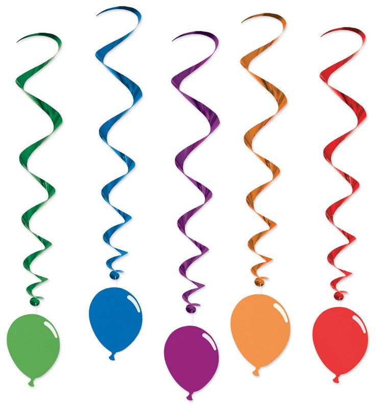 5pc 39&quot; Balloon Whirls Multi