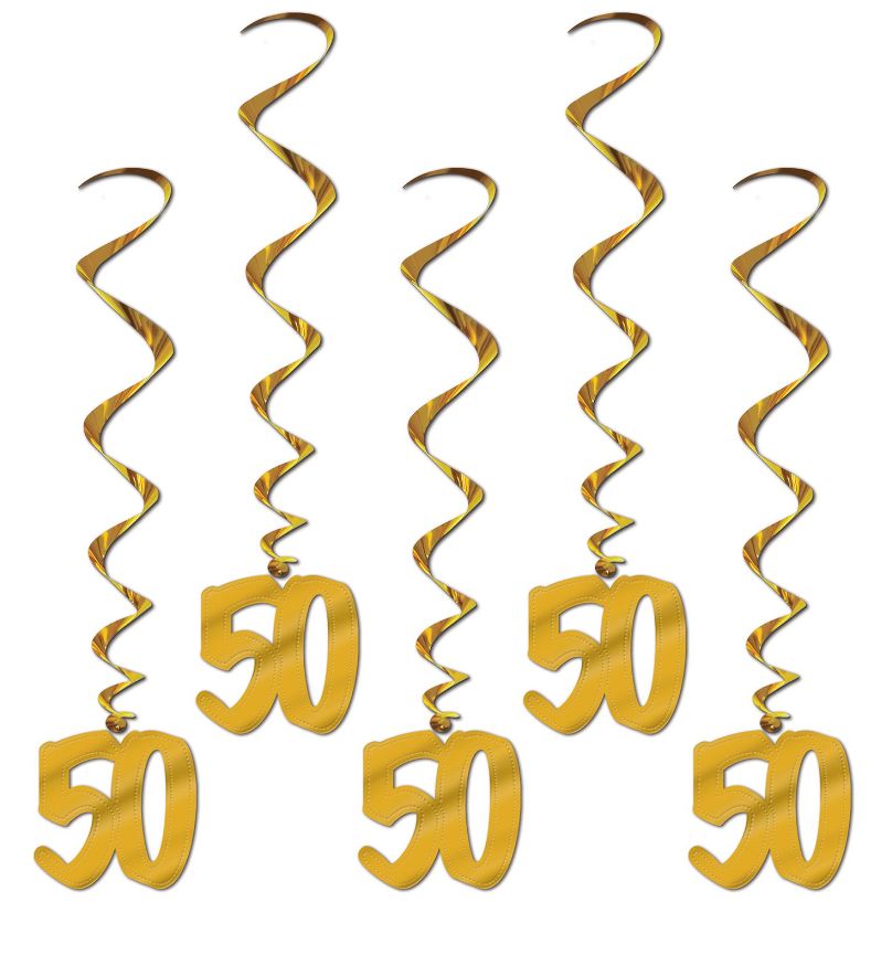 5pc 36&quot; &quot;50&quot; Whirls Gold