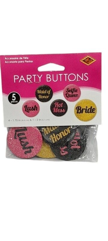 5pc Team Bride Party Buttons