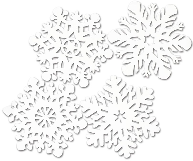 4pc 14&quot;-14.5&quot; Snowflake Cutouts