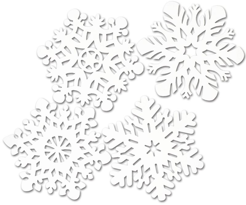 4pc 14&quot;-14.5&quot; Snowflake Cutouts