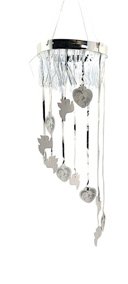 40&quot; Wedding Shimmer Spiral White/Silver