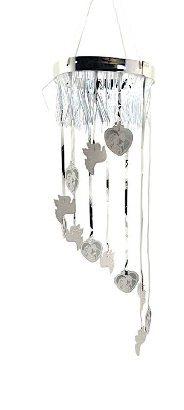 40&quot; Wedding Shimmer Spiral White/Silver