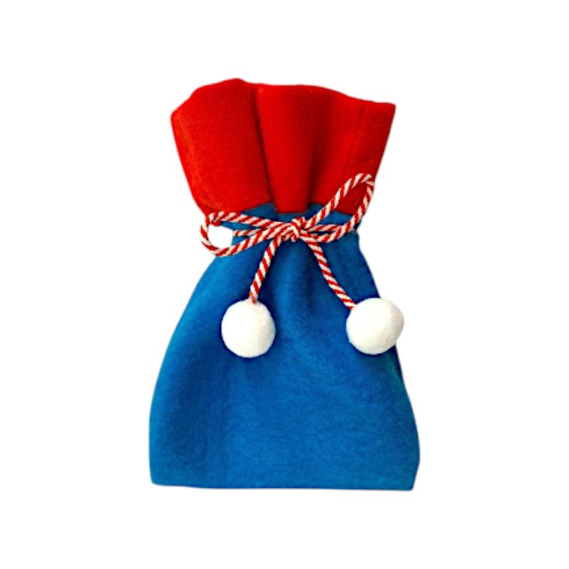 5&quot;x7.5&quot; Felt Drawstring Santa Sack Blue