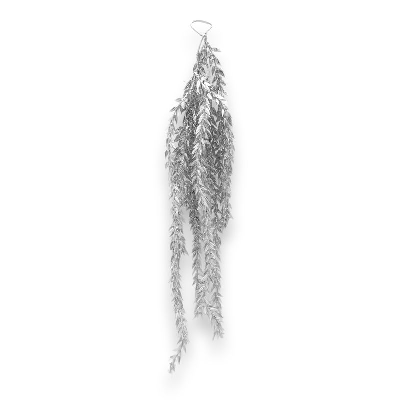 25&quot; Glitter Willow Swag Silver