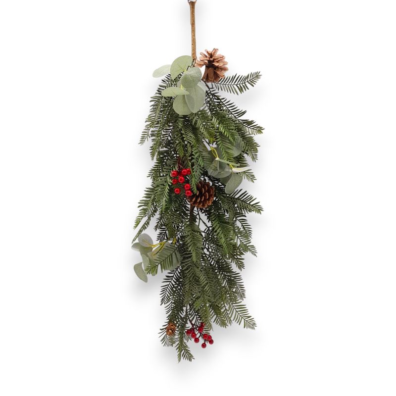 11.5&quot;x32.5&quot; Cedar/Pine Swag w/Red Berries &amp; Pinecones