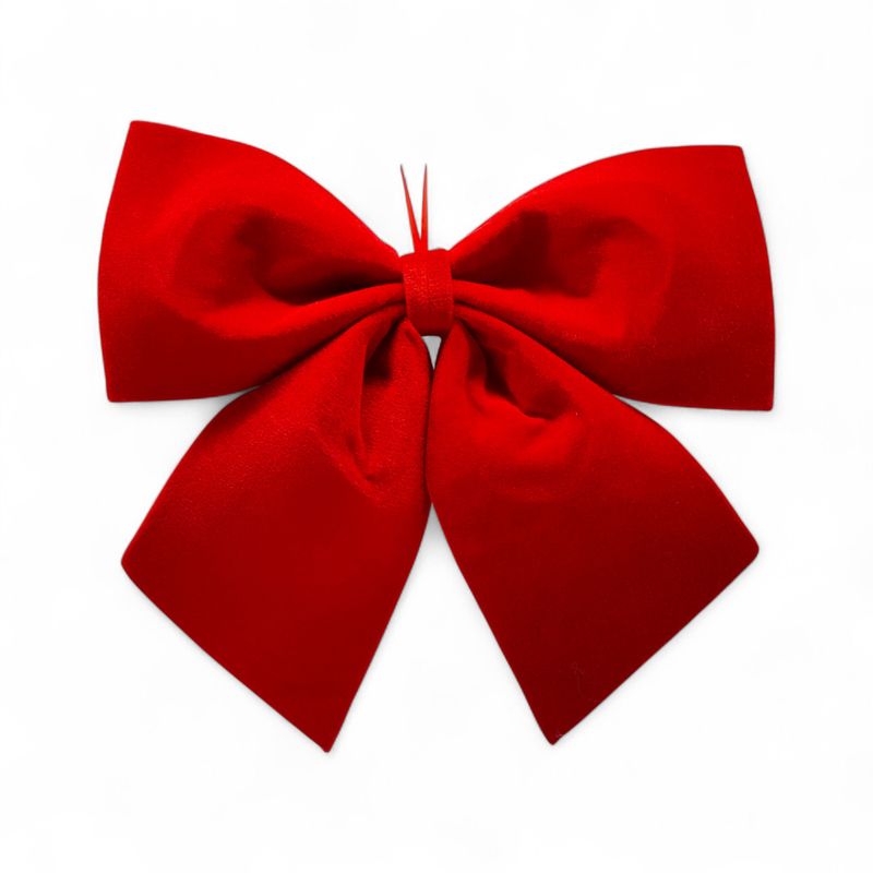 18&quot;x18&quot; Velvet Bow Red w/Ribbon Hanger