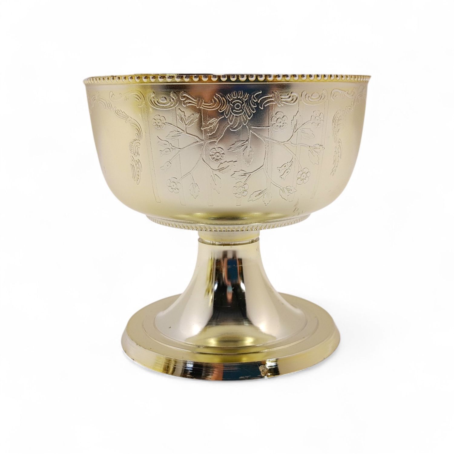 4.75&quot;x4.75&quot;x4.5&quot; Compote Bowl w/4.5&quot; Opening Gold (Plastic)