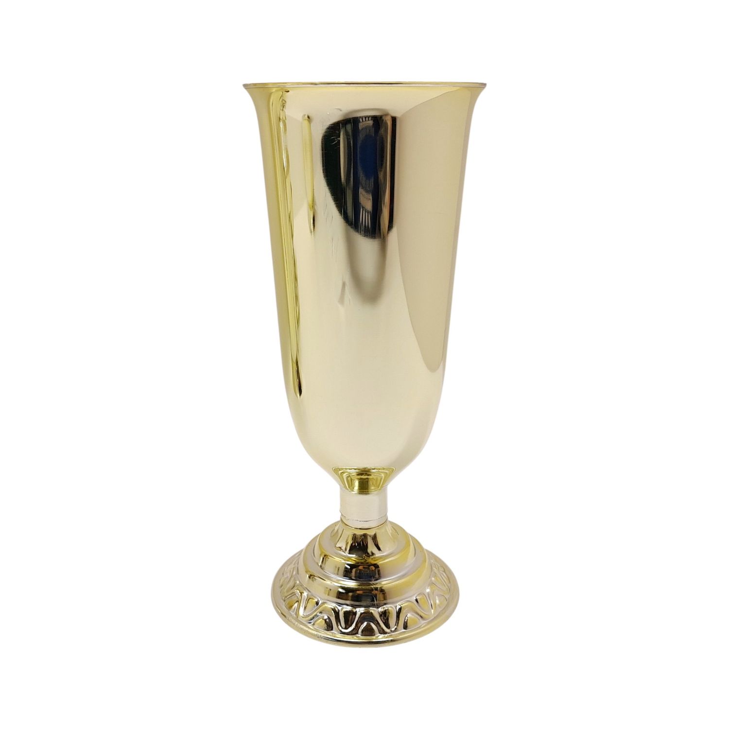 4.75&quot;x4.75&quot;x11.5&quot; Rose Vase w/4.25&quot; Opening Gold (Plastic)