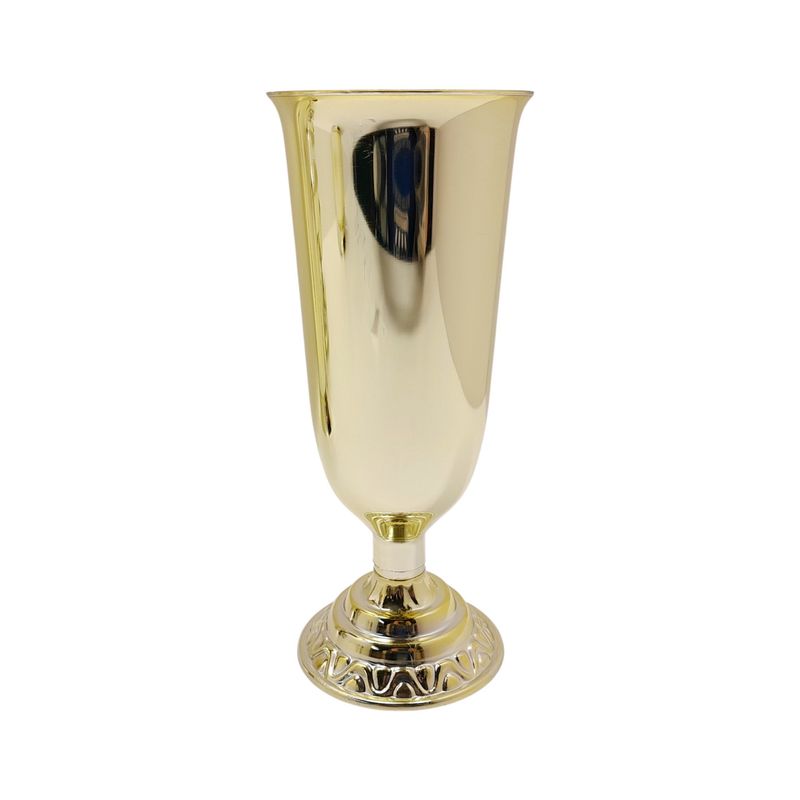 4.75&quot;x4.75&quot;x11.5&quot; Rose Vase w/4.25&quot; Opening Gold (Plastic)