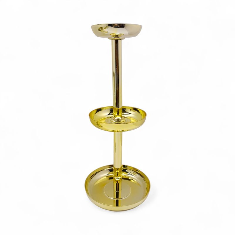 9.75&quot;x9.75&quot;x23&quot; 3-Tray Riser Gold (Plastic)