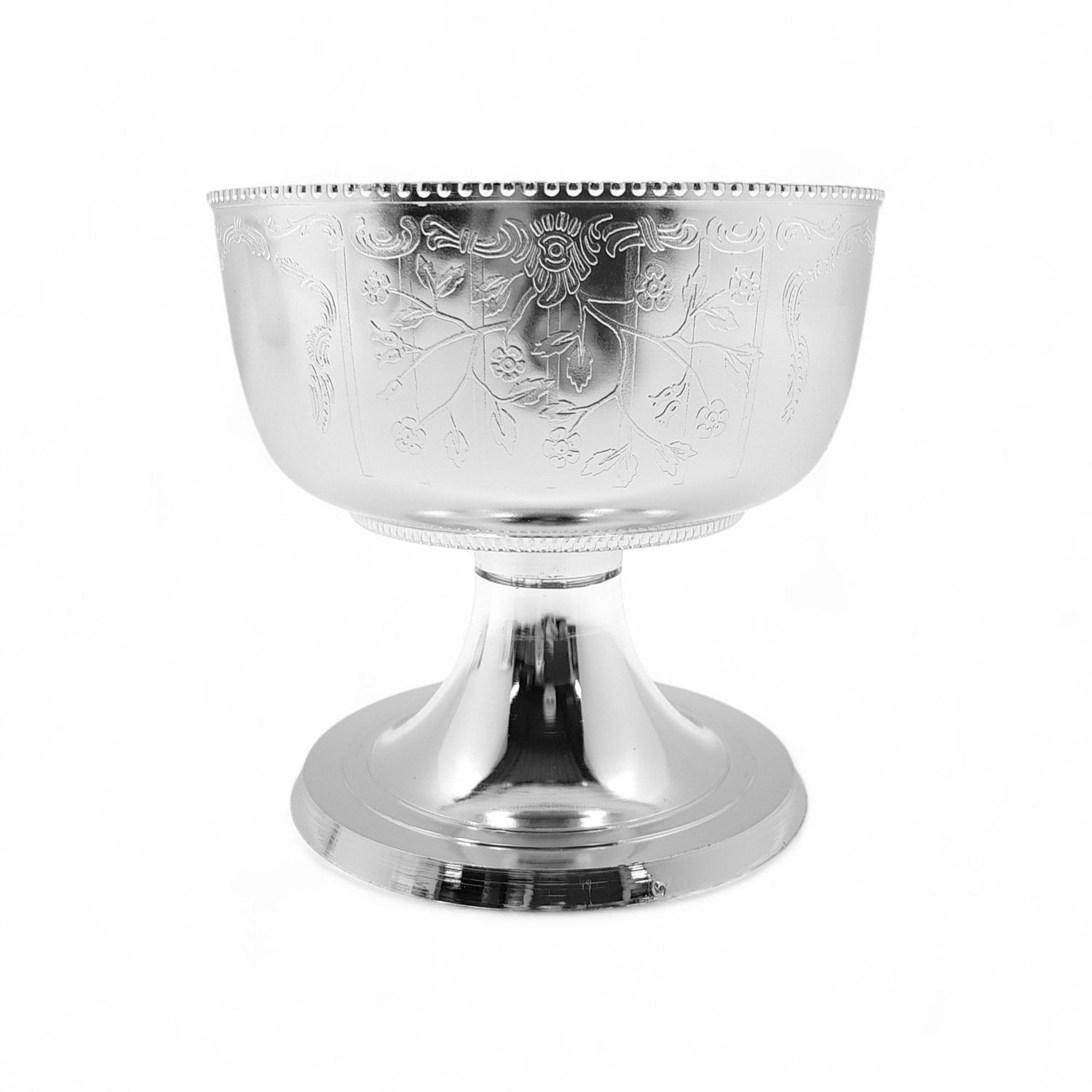 4.75&quot;x4.75&quot;x4.5&quot; Compote Bowl w/4.5&quot; Opening Silver (Plastic)