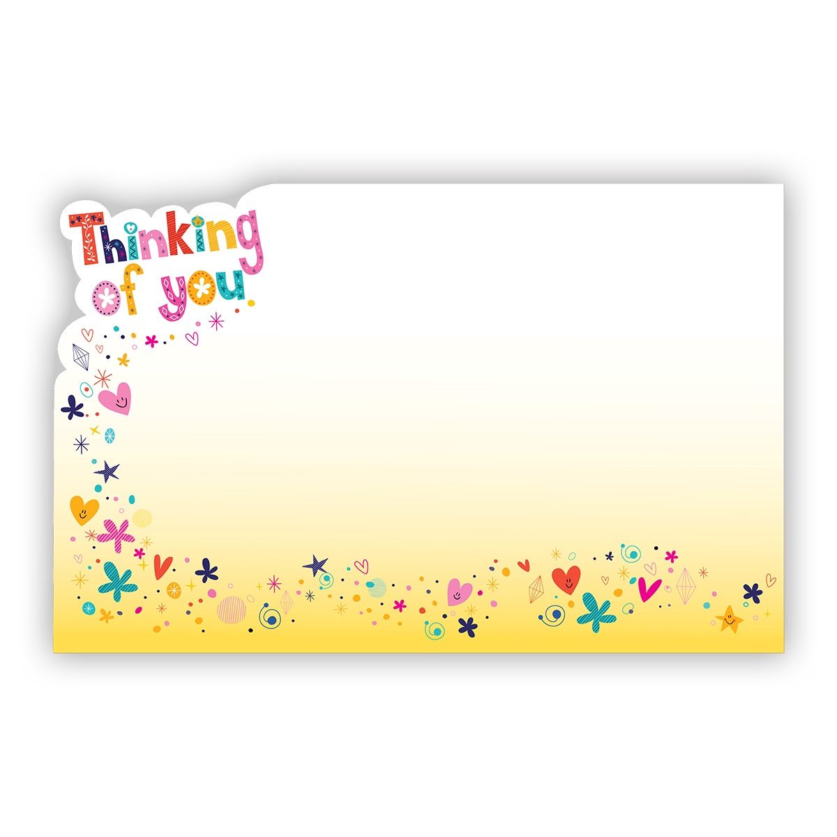 50pc 3.5&quot;x2.25&quot; Enclosure Cards Thinking of You w/Hearts &amp; Stars Multicolor
