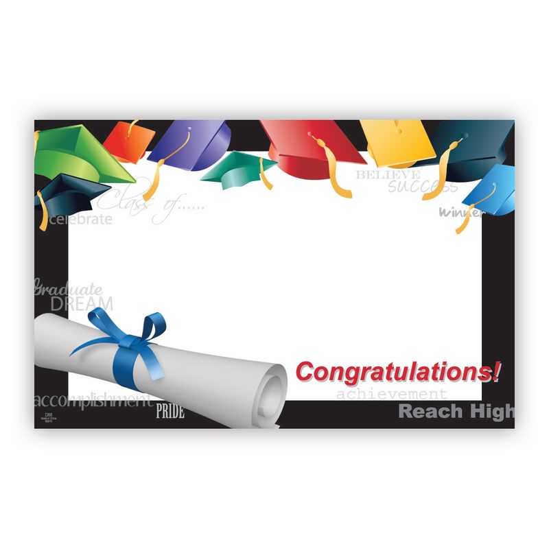 50pc Enclosure Cards Graduation (Caps)