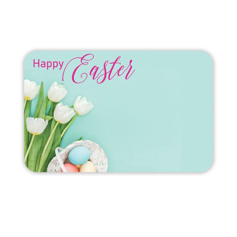 50pc Enclosure Cards Happy Easter (Tulips &amp; Eggs)