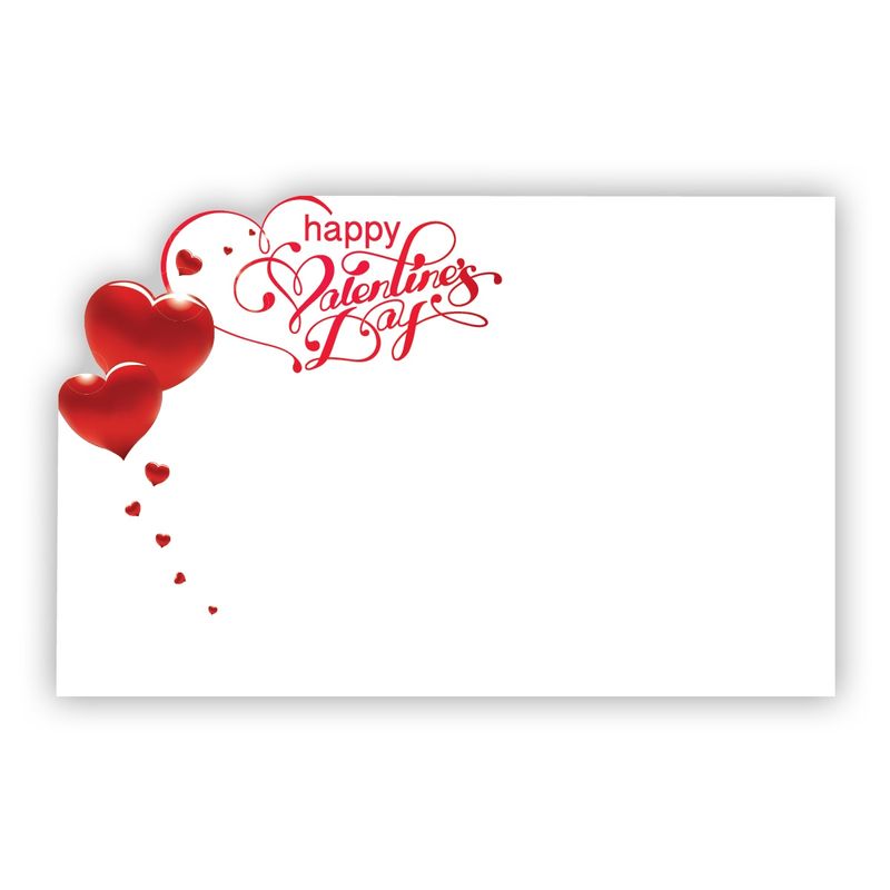 50pc 3.5&quot;x2.25&quot; Enclosure Cards Happy Valentines Day (Bubble Hearts)