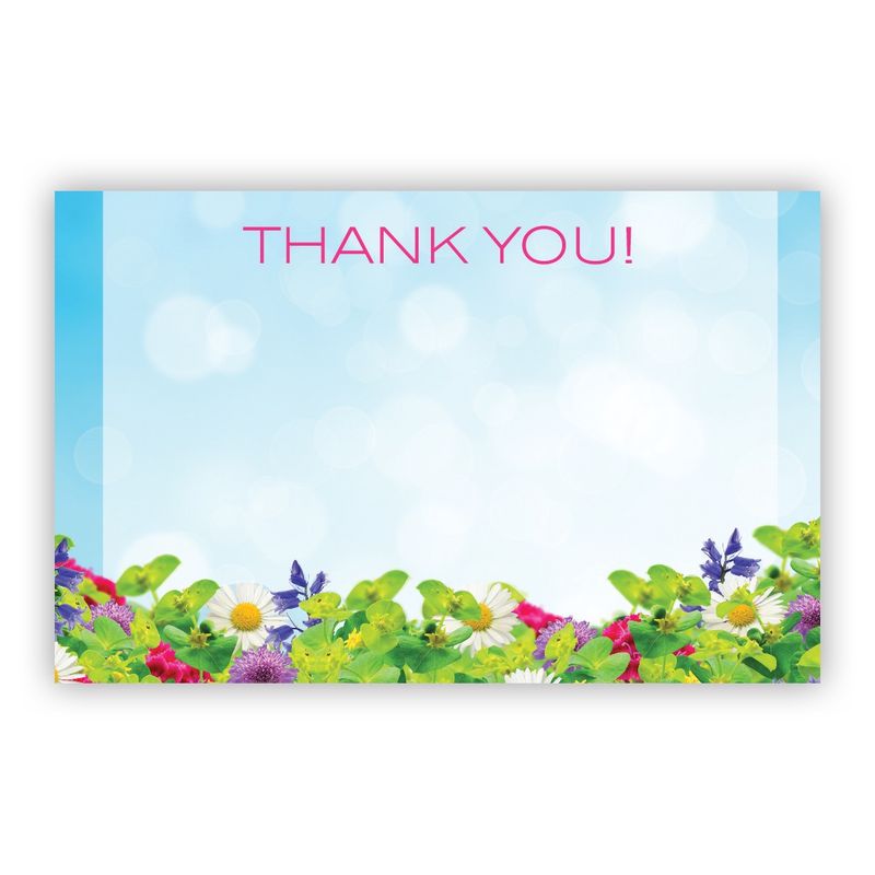 50pc Enclosure Cards Thank You (Flowers)